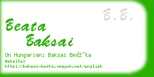 beata baksai business card